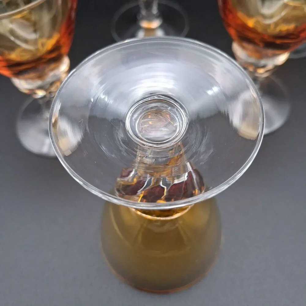 Liquor Cocktail Lisa Amber Glasses By George Borgfeldt 3 1/4